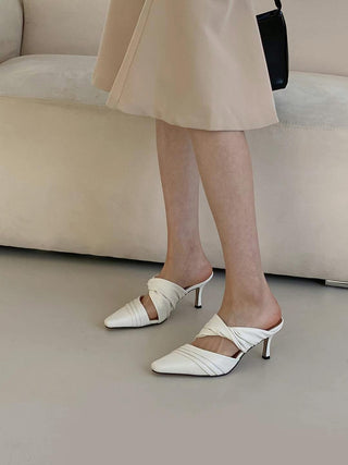 Pleated Wrap Heeled Mules 香港女裝鞋