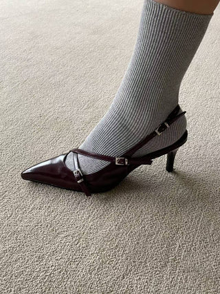 Double Buckled Slingback Heels