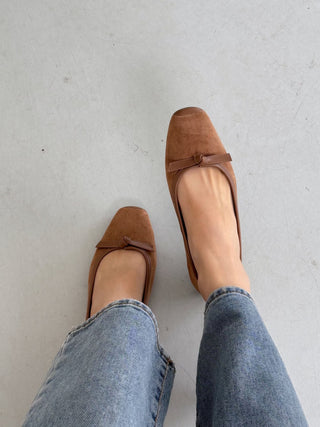Suede Bow Flats