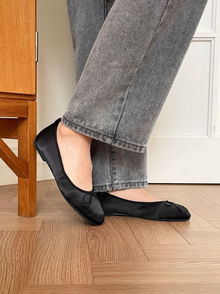 Satin Bow Flats