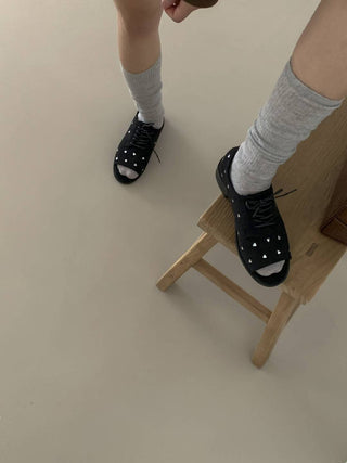 Dotted Laced Sandals