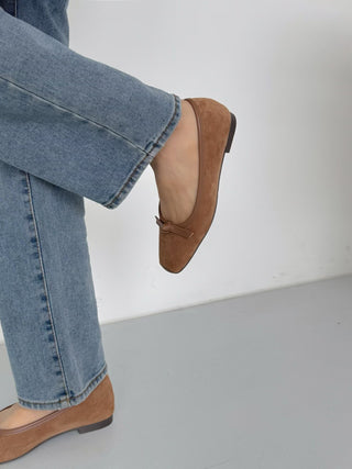 Suede Bow Flats