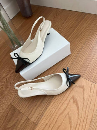 Cap-Toe Bow Slingback Heels 香港女裝鞋