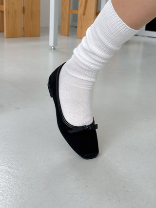 Suede Bow Flats