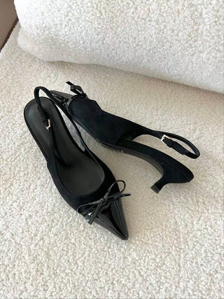 Cap-Toe Bow Slingback Heels 香港女裝鞋