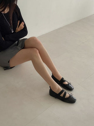 Bow Strap Ballerina Flats