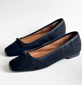 Suede Bow Flats