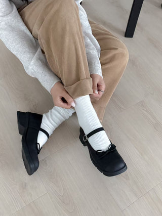 Square-Toe Bow Platform Mary Janes 女裝鞋