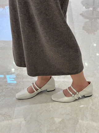 Ivory Double-Strap Mary Janes