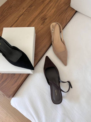 Suede Slingback Heels