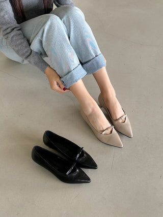 Pointed Toe Bow Flats 香港女裝鞋