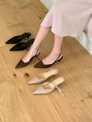 Suede Slingback Heels