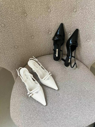 Double Buckled Kitten-Heel Pumps 高跟鞋