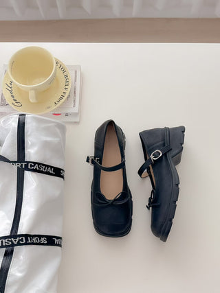 Square-Toe Bow Platform Mary Janes 女裝鞋