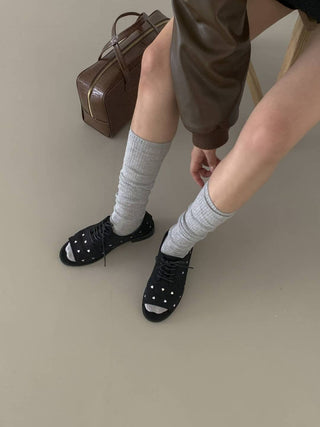 Dotted Laced Sandals