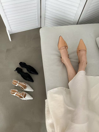 Bow Low-Heel Slingbacks