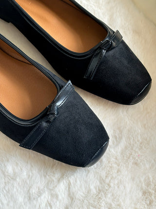 Suede Bow Flats