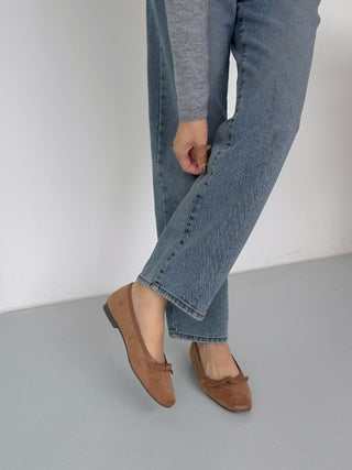 Suede Bow Flats
