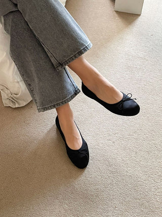 Satin Bow Flats