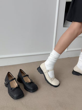 Square-Toe Bow Platform Mary Janes 女裝鞋