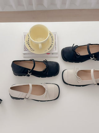 Square-Toe Bow Platform Mary Janes 女裝鞋