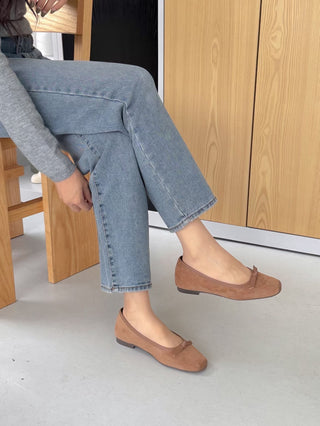 Suede Bow Flats