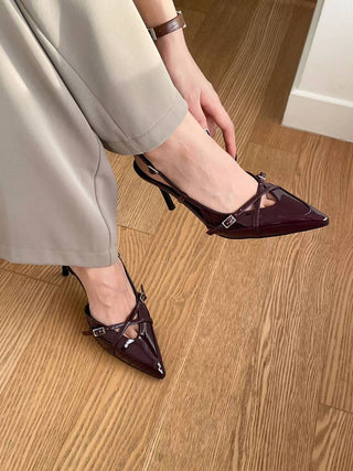 Buckled Triangle Heels 香港女裝鞋