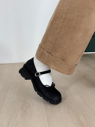 Square-Toe Bow Platform Mary Janes 女裝鞋