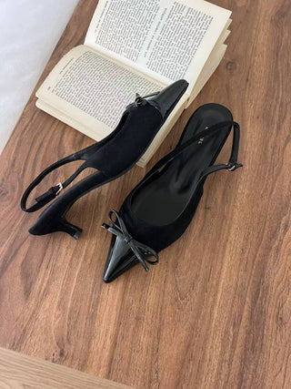 Cap-Toe Bow Slingback Heels 香港女裝鞋