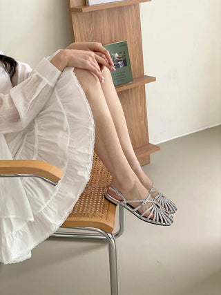 Woven Caged Slingback Sandals 香港平底鞋