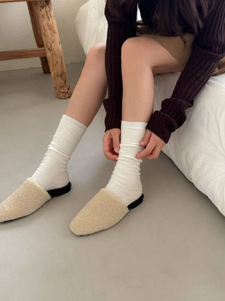 Teddy Slip-On Mules 韓國女裝鞋