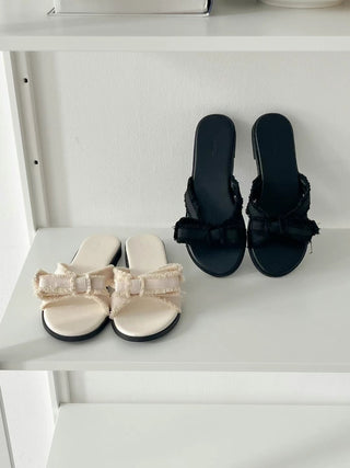 Bow Tweed Sandals 涼鞋