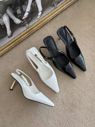 Pointed Metallic Slingback Heels 香港高踭鞋